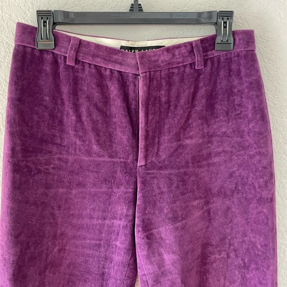 Ralph Lauren Black Label Purple Cotton Velvet Pants Size 4 - Picture 4 of 11